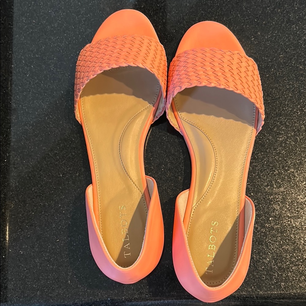 Talbots Orange Sandals with Slingback Design